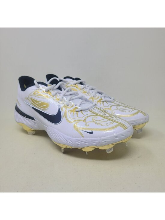 Nike Alpha Huarache Elite 3 Premium Low Men\'s Size 11.5 White Metallic Gold main image 5